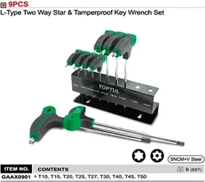 Produktbild von TOPTUL Schraubendreher TORX: T10 T15 T20 T25 T27 T30 T40 T45 T50 SW Steckschlüssel Schraubendreher GAAX0901