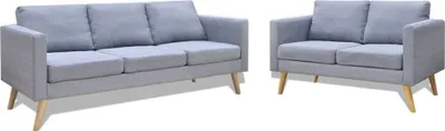Produktbild von Sofagarnitur 2-Sitzer & 3-Sitzer Stoff Hellgrau