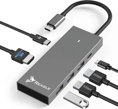 Obrázek produktu pro Reagle Hub Usb-C Hdmi 4K 60Hz 2K 144Hz 2X Usb C Pd 100W 3X Usb 3.2 M1 M2