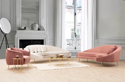 Produktbild von Hanah Home, Eses Left - Pink, Klassische Sofas, 3-Sitzer-Sofa, Rosa, Polyester, 255 x 85 x 120 x cm