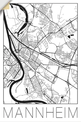 Produktbild von ARTland Wandbild, selbstklebend Retro Karte Mannheim Deutschland Größe: 40x60 cm