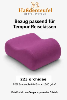 Produktbild von Kissenbezug passend für TEMPUR Reisekissen 25 x 31 x 10/7 cm – Baumwolle Elasthan, KI-generiertes Bild