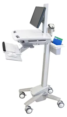 Produktbild von Ergotron Wagen - für LCD-Display / PC-Ausrüstung - medizinisch - Kunststoff, Aluminium, verzinker Stahl - Grau, weiß, Polished Aluminum - Bildschirmgröße: bis zu 61 cm (bis zu 24 Zoll)