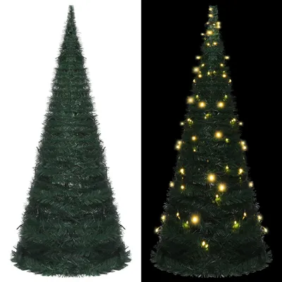 Image de The Living Store Arbre de Noël artificiel Pop-up avec LED Vert 210 cm