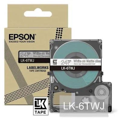 Productafbeelding van Epson LabelWorks LK-6TWJ - Wit op mat transparant - rol (2,4 cm x 8 m) 1 cassette(s) hangende doos - bandcassette - voor LabelWorks LW-C610