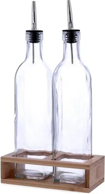 Immagine prodotto di Set di oli e aceti Famanu, bottiglie in vetro da 500 ml, trasparenti - Naturalia