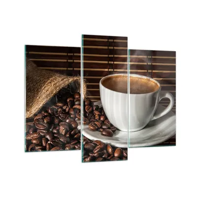 Produktbild von Bilder auf glas - Aroma Kaffee Getreide - 130x100cm - Glasbilder - Wandbilder - Kunstdruck - zum Aufhängen bereit - Wanddekoration aus Glas - Glas Bilder - Wandbild auf Glas - GCB130x100-2382
