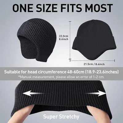 Produktbild von Wintermütze Herren Weich Warm Strickmütze Beanie Mütze Atmungsaktiv Mütze für Damen und Herren Uni Outdoor