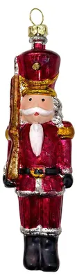 Imagen del producto de Adorno navideño de Clayre & Eef, figura de cascanueces, color rojo, plástico
