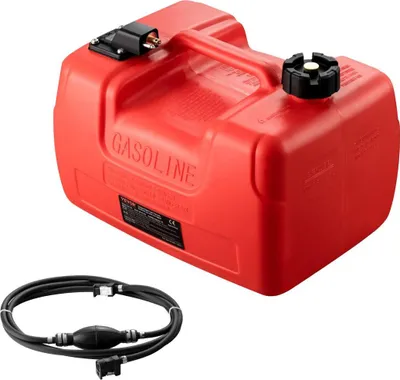 Immagine prodotto di Serbatoio carburante marino, 3,17 galloni/12 litri, serbatoio carburante portatile per barche con motore fuoribordo, serbatoio carburante marino in plastica con tubo flessibile, facile da trasportare per yacht, barche da pesca, barche da diporto, rosso