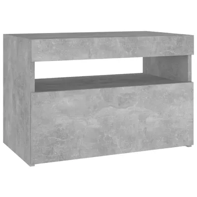 Produktbild von Nachttisch mit LED-Leuchten Betongrau 60x35x40 cm