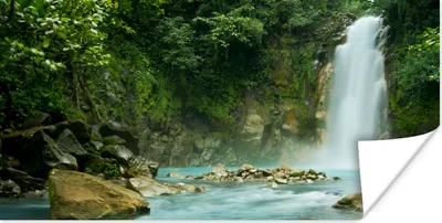 Produktbild von MuchoWow® Poster Dschungel - Natur - Wasserfall 40x20 cm - Poster für die Wand - Poster Schlafzimmer