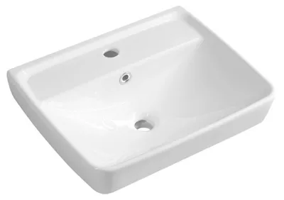 Immagine prodotto di Vetroceramica Aqualine - Lavabo 500x400 mm, con sfioratore, foro per rubinetto, bianco TU0350