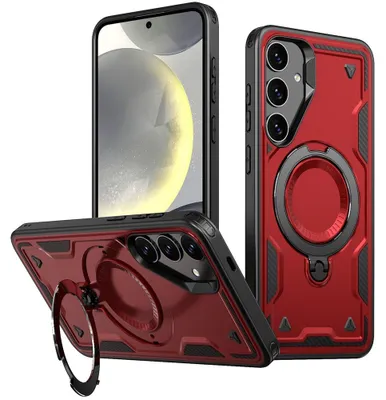 Produktbild von Samsung Galaxy S24 / S25 Hülle - Coverup Armor Back Cover met MagSafe Compatible Kickstand - Rot