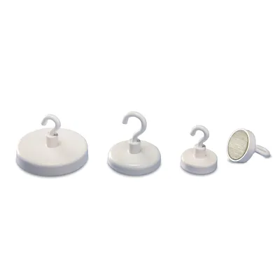 Produktbild von magnetoplan Hakenmagnet 52647 47mm rund weiß