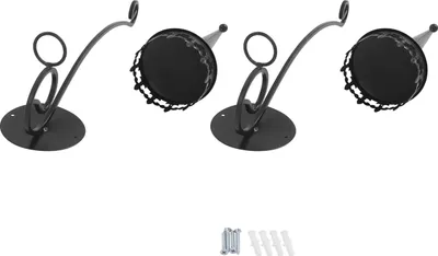 Produktbild von Wand-Kerzenhalter - Set 2 Wandkerzenhalter - Für Stumpenkerzen - Neoklassisch/Postmodern - Wohndekoration - Schwarz