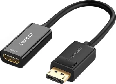 Produktbild von Ugreen Adapterkabel Displayport (Männlich) zu Hdmi (Weiblich) (Unidirektional) 1080P 60Hz 12Bit Schwarz (40362)