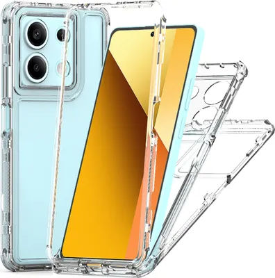 Image de Etui transparent pour Xiaomi Redmi Note 13 5G, étui antichoc TPU et PC hybride Clear case