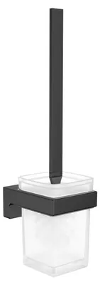 Produktbild von emco cue Bürstengarnitur, satiniertes Kristallglas, Wandmodell, schwarz, 321513300