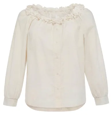 Produktbild von Bluse aus 50% Baumwolle und 50% Polyester für Damen, weiss, Größe S