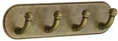 Produktbild von Smedbo Viererhaken, selbstklebend, Messing Antik BA1124