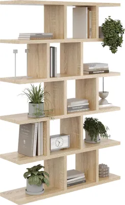 Produktbild von Hängendes Wandregal Bücherregal Modern Sonoma Eiche – Bibliothek Regal für Wohnzimmer, Büro, Kinderzimmer im skandinavischen Stil 100,8 cm