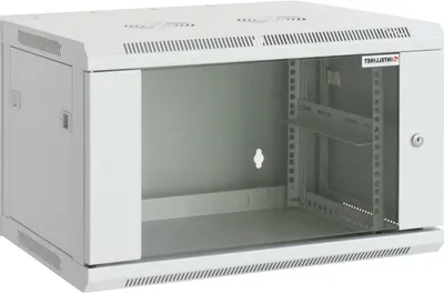 Productafbeelding van Wandkast Server - Netwerkkast Ophangen - Apparatuur Opslag - Veiligheidsglas Deur - 6 HE 37x60x45cm - Grijs