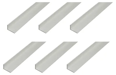 Zdjęcie produktu dla Alberts 6 x profil kątowy, aluminium, anodowane na srebrno, 30 x 15 x 1 mm, długość 1 m