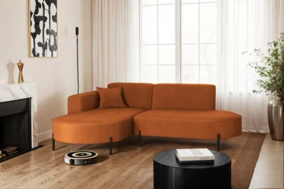 Produktbild von Kaiser Möbel Ecksofa, Sofa L-Form Designer Modena Rein stoff Noel Kupfer Rechts