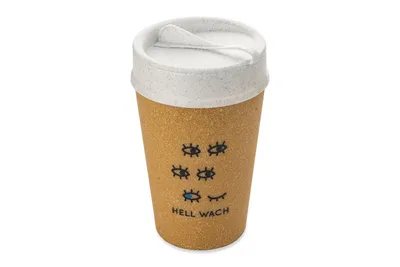 Immagine prodotto di Koziol Thermobecher Iso To Go Hell Wach, Isolierbecher, Kunststoff-Holz-Mix, Nature Wood, 400 ml, 7002119