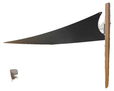 Imagen del producto de Toldo triangular para jardín, que proporciona sombra, fabricado con materiales duraderos y de color antracita