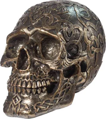 Produktbild von Deko Figur Totenkopf mit Verzierungen im keltischen Stil
