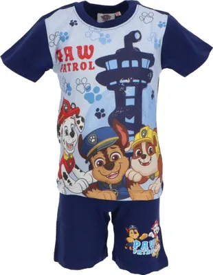 Zdjęcie produktu dla Paw Patrol Shortama - Piżama dziecięca i letnia bielizna nocna wykonane w 100% z bawełny Niebieski 3 lata