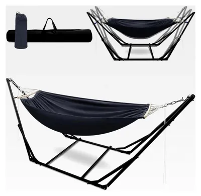 Produktbild von Hängematte mit klappbarem Gestell für Garten und Outdoor
