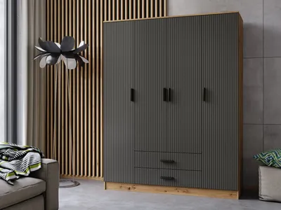 Obrázek produktu pro Šatní skříň KASTELLO 160 Dub artisan + Grafit