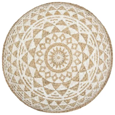 Image de vidaXL Pouf fait main blanc 45x30 cm jute