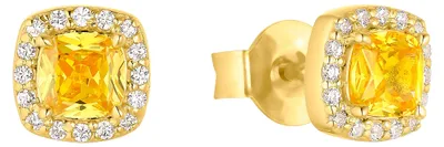 Produktbild von s.Oliver Damen Ohrstecker 2037832 Silber 925 vergoldet Zirkonia synth. gelb