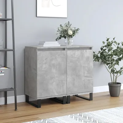 Immagine prodotto di vidaXL Credenze 2 pz. Grigio cemento 40x35x70 cm materiale a base di legno