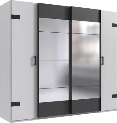 Produktbild von Wimex Stockholm Schwebetürenschrank Graphit/Weiß