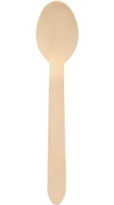 Produktbild von 180 Papstar Löffel, Holz pure 16 cm natur 89352