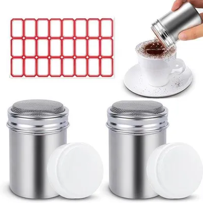 Produktbild von Edelstahl-Puderzuckerstreuer, feines Sieb, für Kaffee und Cappuccino