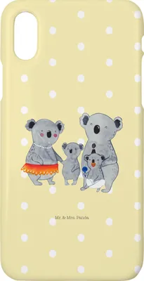 Produktbild von Mr. & Mrs. Panda Iphone 10 Handyhülle Koala Familie - Gelb Pastell - Geschenk, Hülle, X, Kinder, Papa, Family, Cover, Koalas, Muttertag, Handy