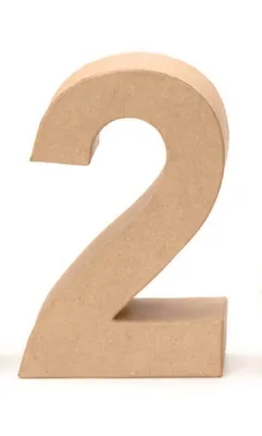 Produktbild von Glorex Papp-Zahl 2 17,5 x 5,5 cm