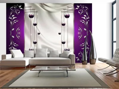 Zdjęcie produktu dla Fototapeta flizelinowa 350x256 cm fototapeta XXL abstrakcyjny ornament róża biel fiolet srebro granat a-A-0028-a-c