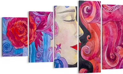 Produktbild von Bild auf Leinwand - Leinwandbild - Frau Abstraktion - 100x60cm - Wand Bild - Wanddeko - Wandbilder - Leinwanddruck - Bilder - Kunstdruck - Wanddekoration - Leinwand bilder - Wandkunst - EG100x60-4005