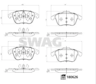 Produktbild von SWAG Bremsbeläge Satz Vorne Bremsklötze passend für PEUGEOT 207 (WA, WC) 33 10 7796
