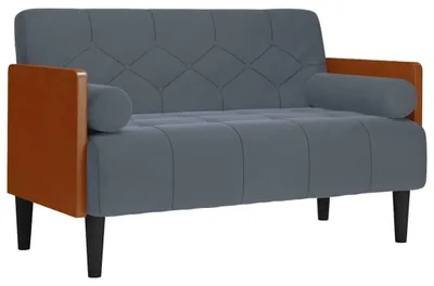 Obrázok produktu pre vidaXL Dvojmiestna pohovka s podperami tmavosivá 110 cm zamat