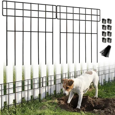 Productafbeelding van Elzusha - Decoratieve Tuinafscheiding Metaal - 10 Panelen - 43 cm H x 3.3 m L - Zwart