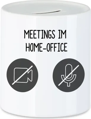 Produktbild von Meetings Im Home-Office Spardose Meetings Homeoffice Internet Mikro Sound Heimarbeit Internet Laptop Videokonferenz