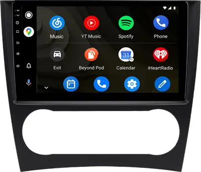 Image de Autoradio Android 9'' 64 Go pour Mercedes Classe C W203 facelift 2004-2007 avec CarPlay Android Auto navigation Bluetooth